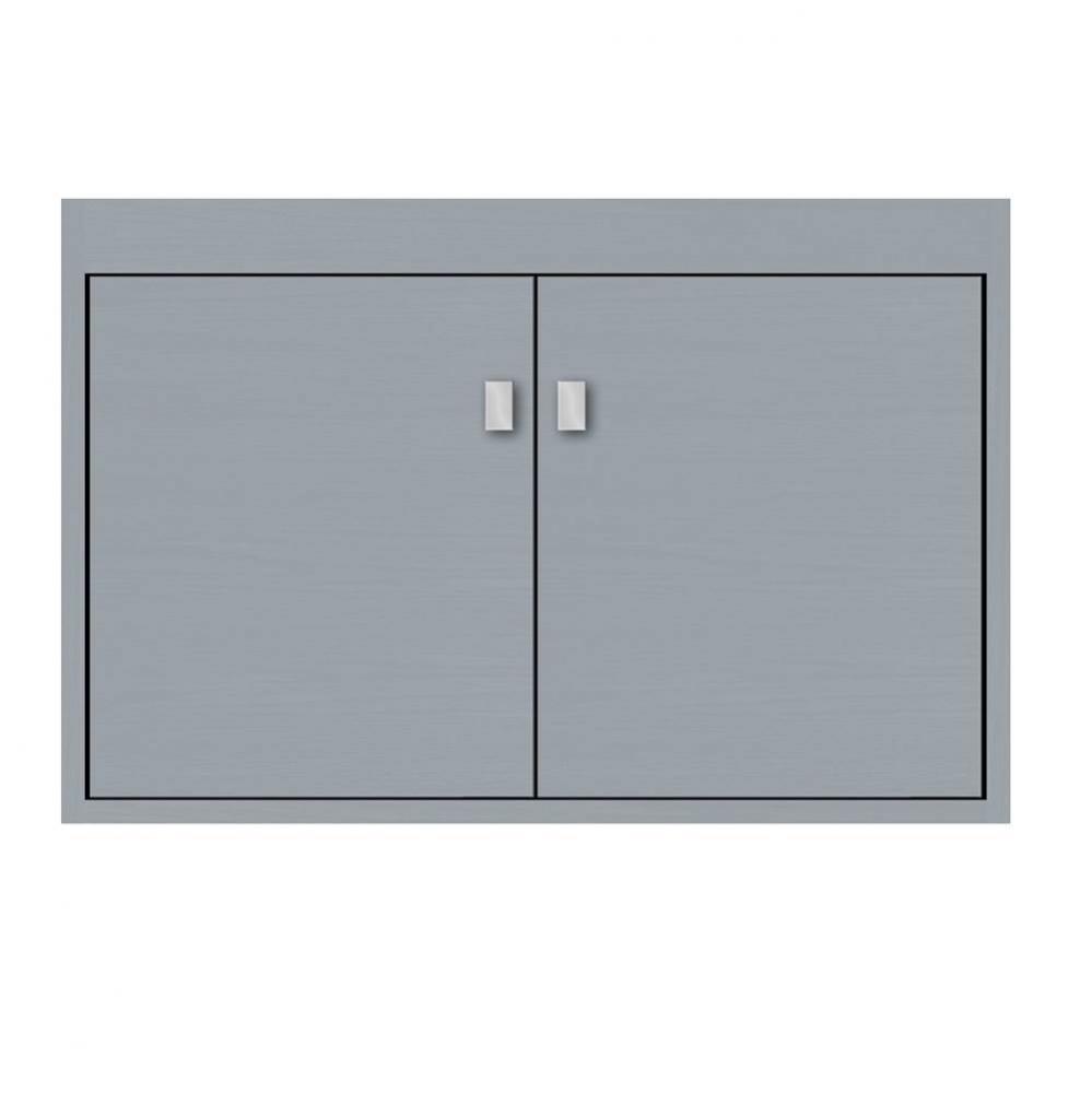 30 X 21 X 19.75 Sodo Inset Wall Mount Vanity Tiered Miter Silver Oak Std