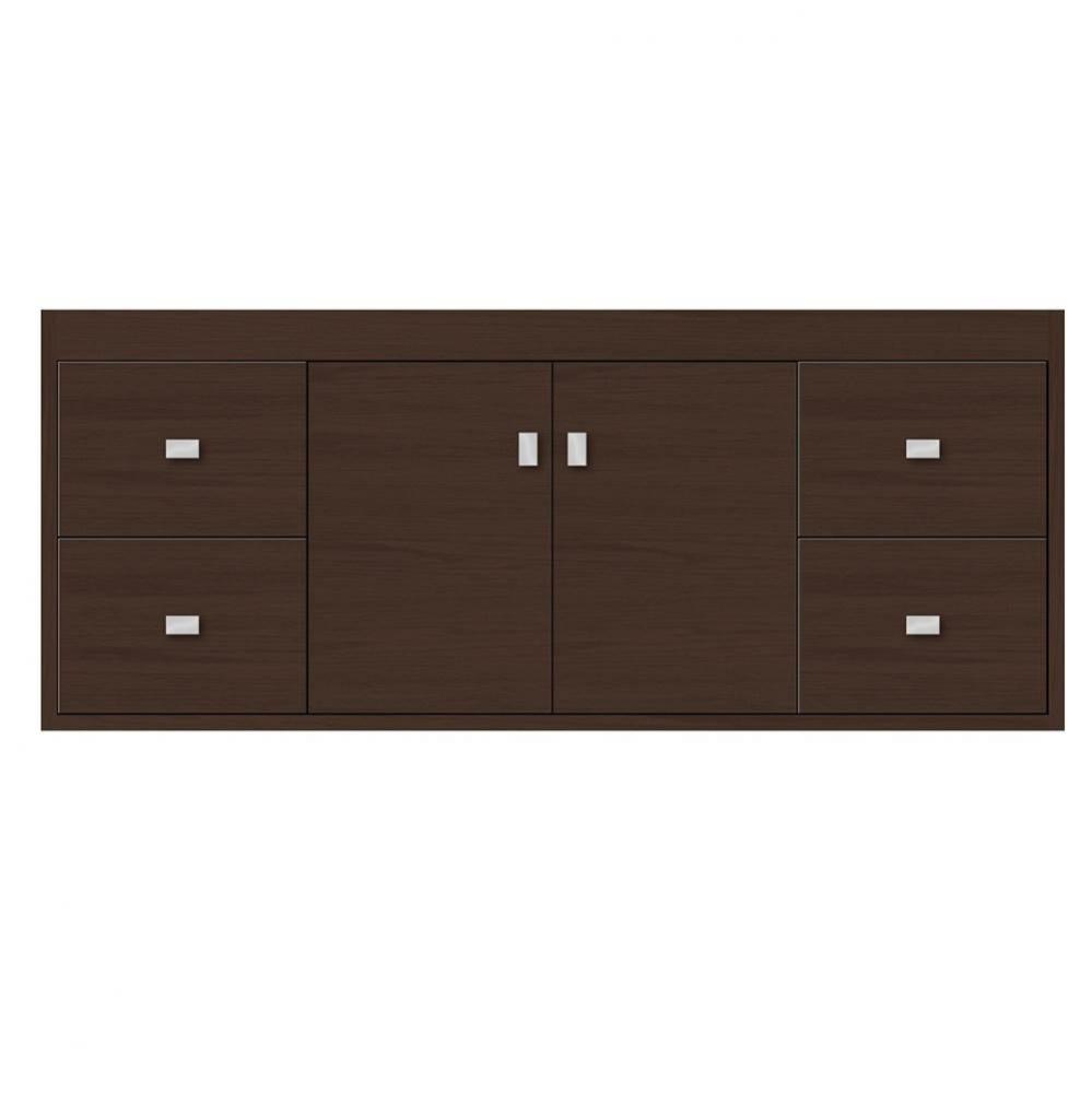 48 X 21 X 19.75 Sodo Inset Wall Mount Vanity Tiered Miter Choc Oak Sb