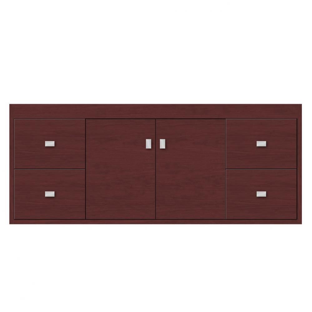 48 X 21 X 19.75 Sodo Inset Wall Mount Vanity Tiered Miter Dk Cherry Sb