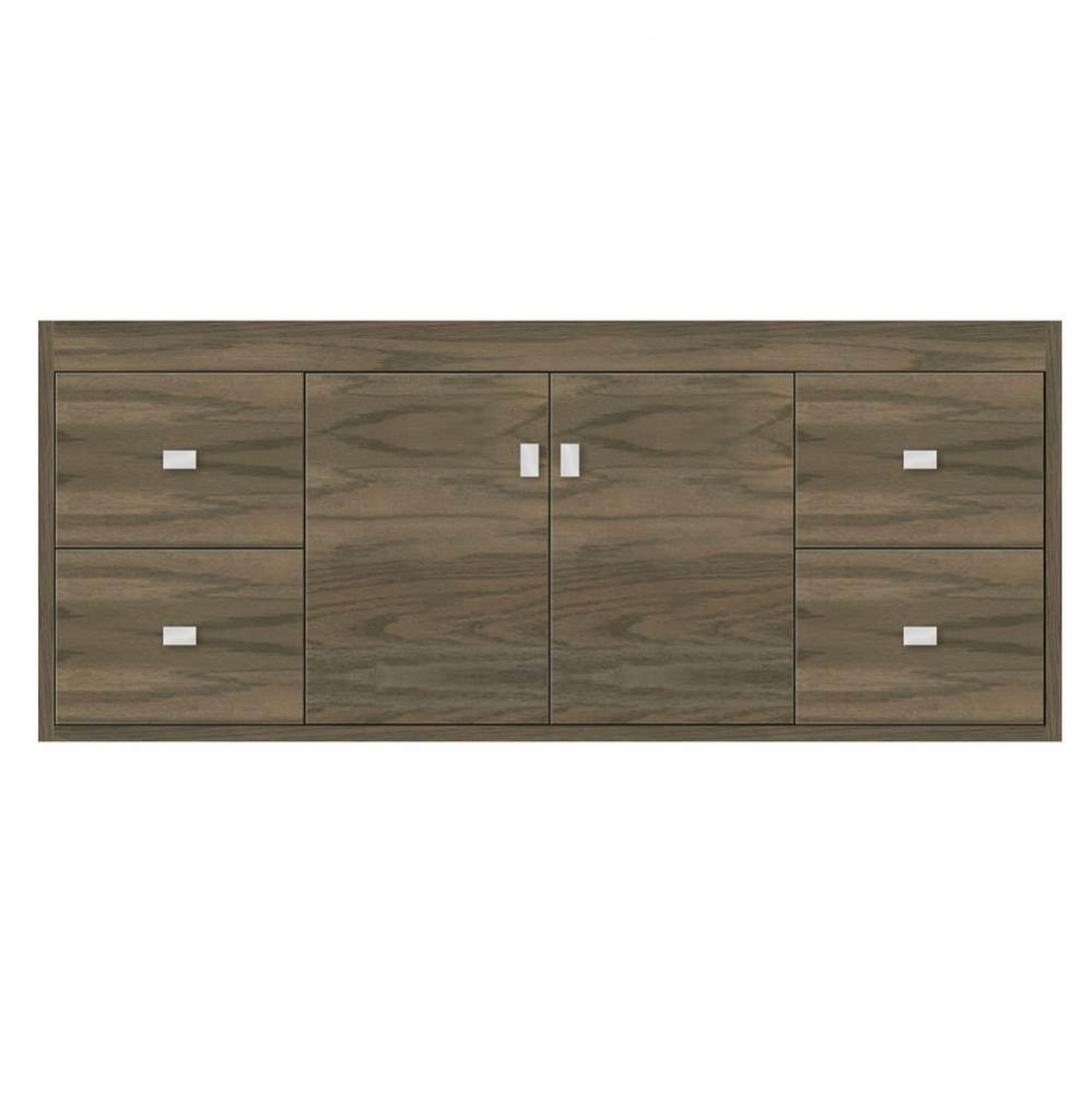 48 X 18.5 X 19.75 Sodo Inset Wall Mount Vanity Tiered Miter Dusky Oak Sb