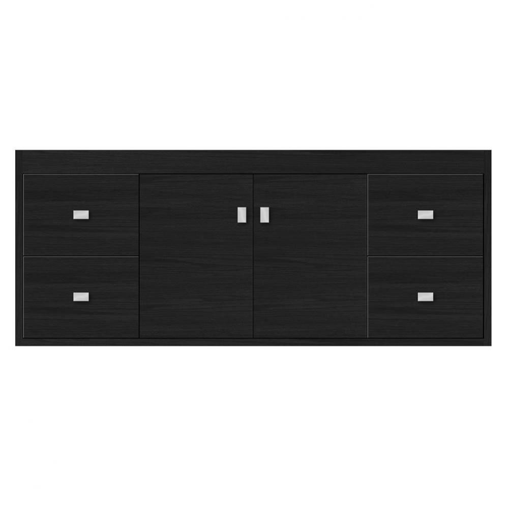 48 X 18.5 X 19.75 Sodo Inset Wall Mount Vanity Tiered Miter Midnight Oak Sb