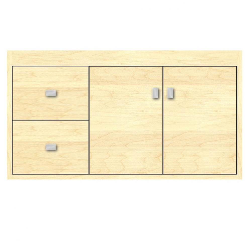 36 X 21 X 19.75 Sodo Inset Wall Mount Vanity Tiered Miter Nat Maple Lh