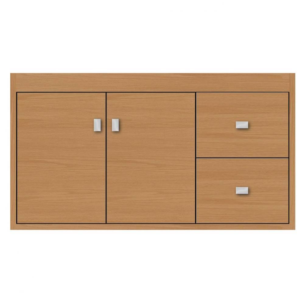 36 X 18.5 X 19.75 Sodo Inset Wall Mount Vanity Tiered Miter Nat Oak Rh