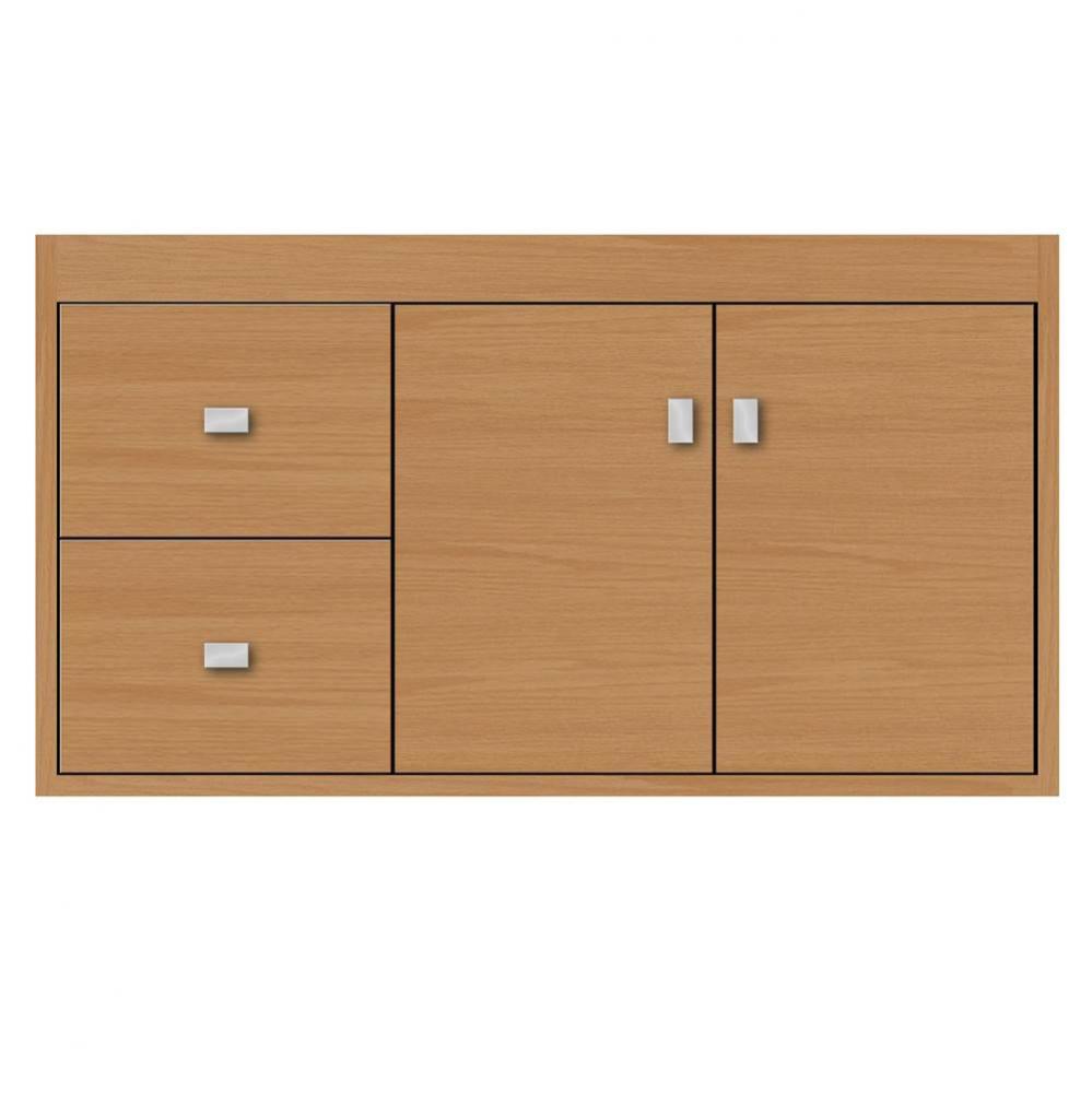 36 X 18.5 X 19.75 Sodo Inset Wall Mount Vanity Tiered Miter Nat Oak Lh