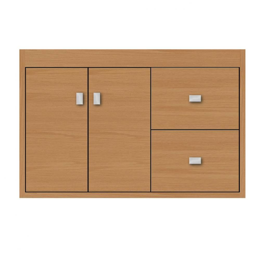 30 X 18.5 X 19.75 Sodo Inset Wall Mount Vanity Tiered Miter Nat Oak Rh