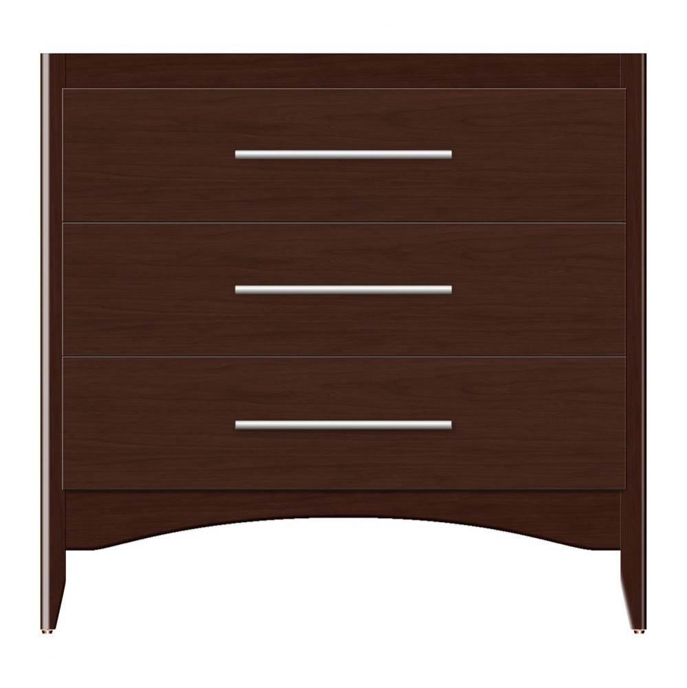 36 X 18 X 34.5 Wallingford Town Vanity Tiered Miter Choc Cherry 3 Drw