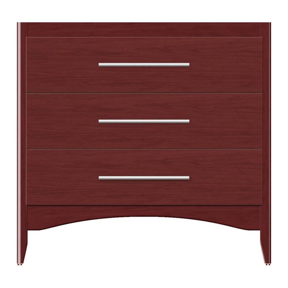 36 X 21 X 34.5 Wallingford Town Vanity Tiered Miter Dk Cherry 3 Drw