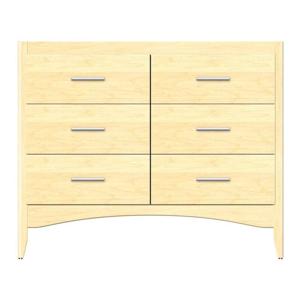 42 X 18 X 34.5 Wallingford Town Vanity Tiered Miter Nat Maple 6 Drw