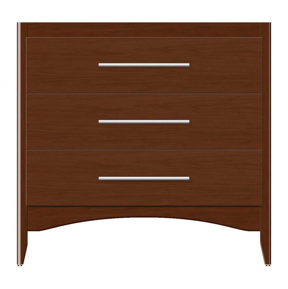 36 X 21 X 34.5 Wallingford Town Vanity Tiered Miter Pecan Cherry 3 Drw