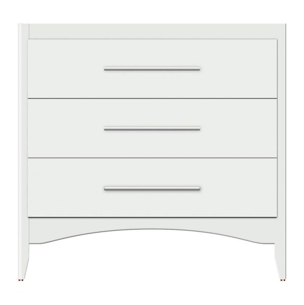 36 X 18 X 34.5 Wallingford Town Vanity Tiered Miter Powder Grey 3 Drw