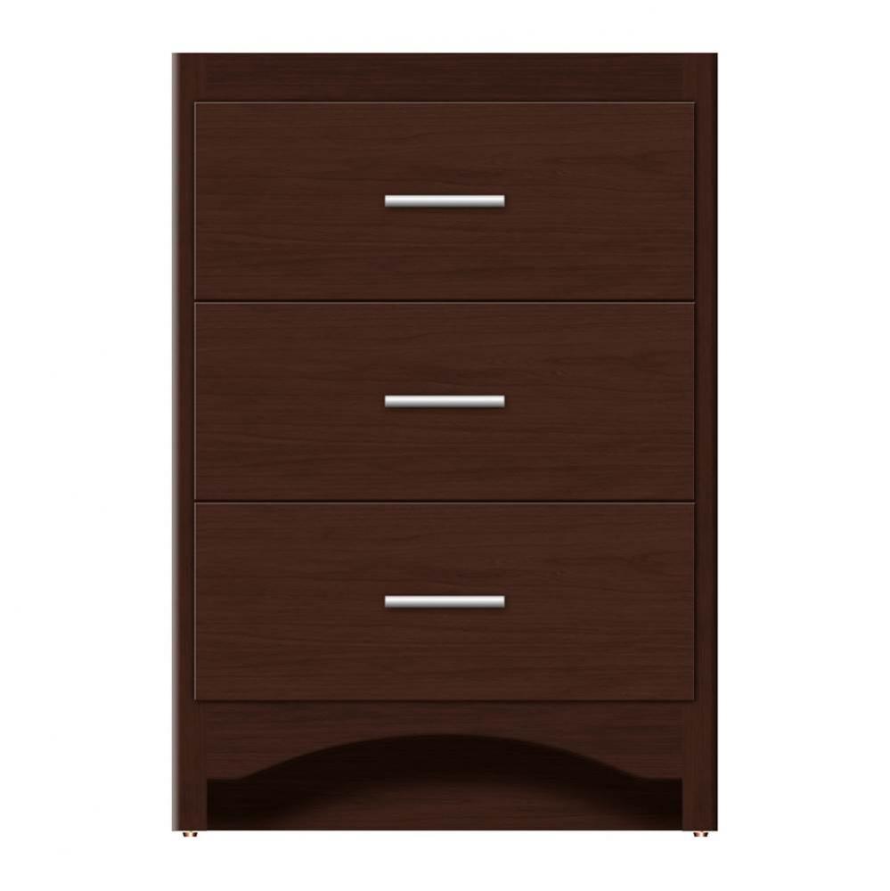 24 X 18 X 34.5 Ravenna Town Vanity Tiered Miter Choc Cherry 3 Drw