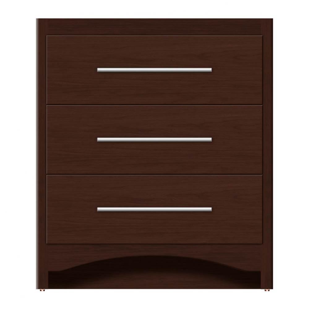 30 X 21 X 34.5 Ravenna Town Vanity Tiered Miter Choc Cherry 3 Drw