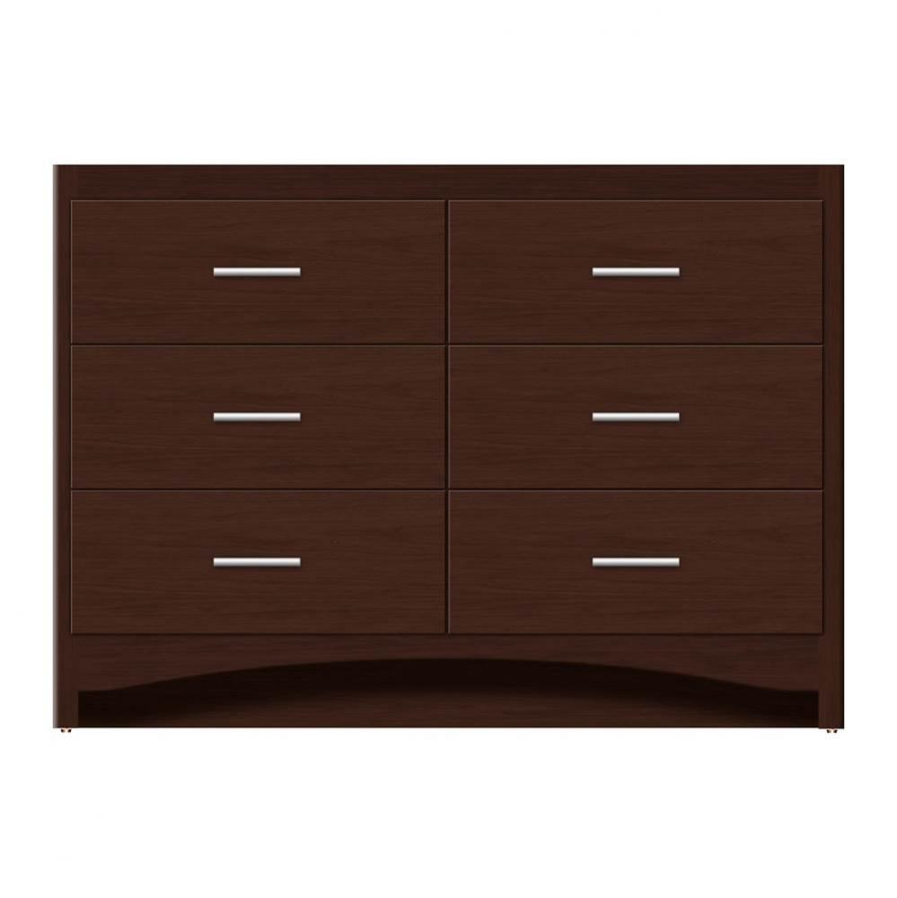 48 X 21 X 34.5 Ravenna Town Vanity Tiered Miter Choc Cherry 6 Drw