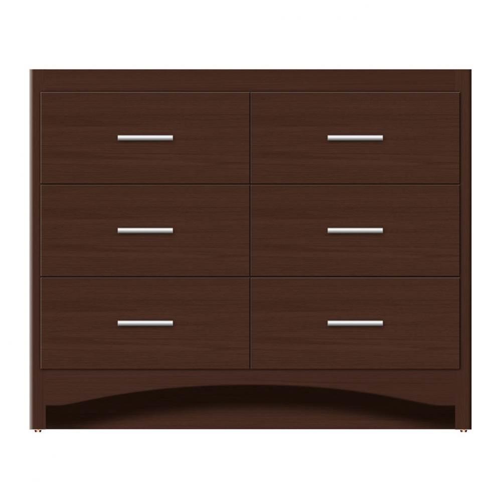 42 X 21 X 34.5 Ravenna Town Vanity Tiered Miter Choc Oak 6 Drw