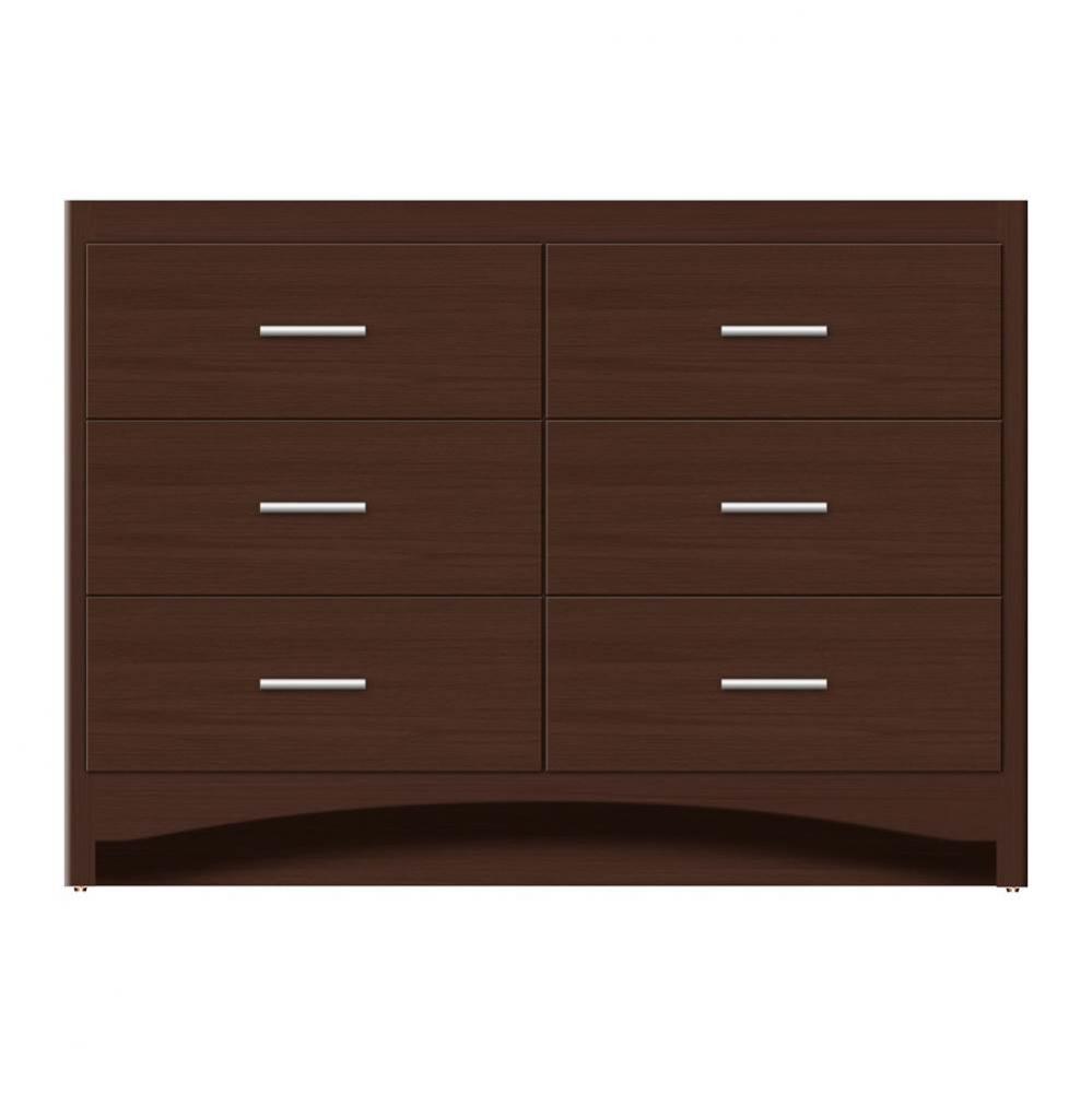 48 X 21 X 34.5 Ravenna Town Vanity Tiered Miter Choc Oak 6 Drw