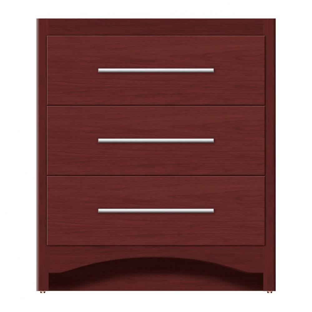 30 X 21 X 34.5 Ravenna Town Vanity Tiered Miter Dk Cherry 3 Drw