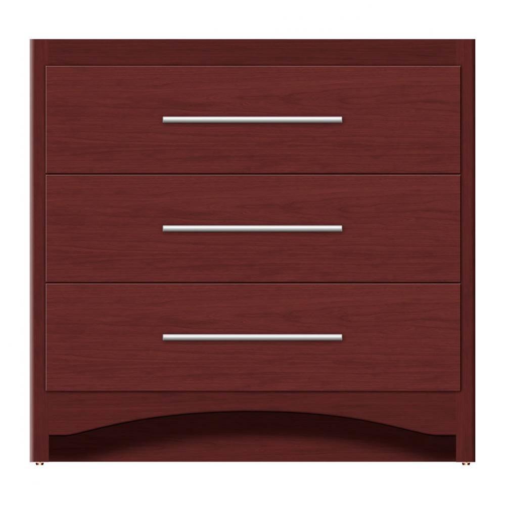 36 X 21 X 34.5 Ravenna Town Vanity Tiered Miter Dk Cherry 3 Drw