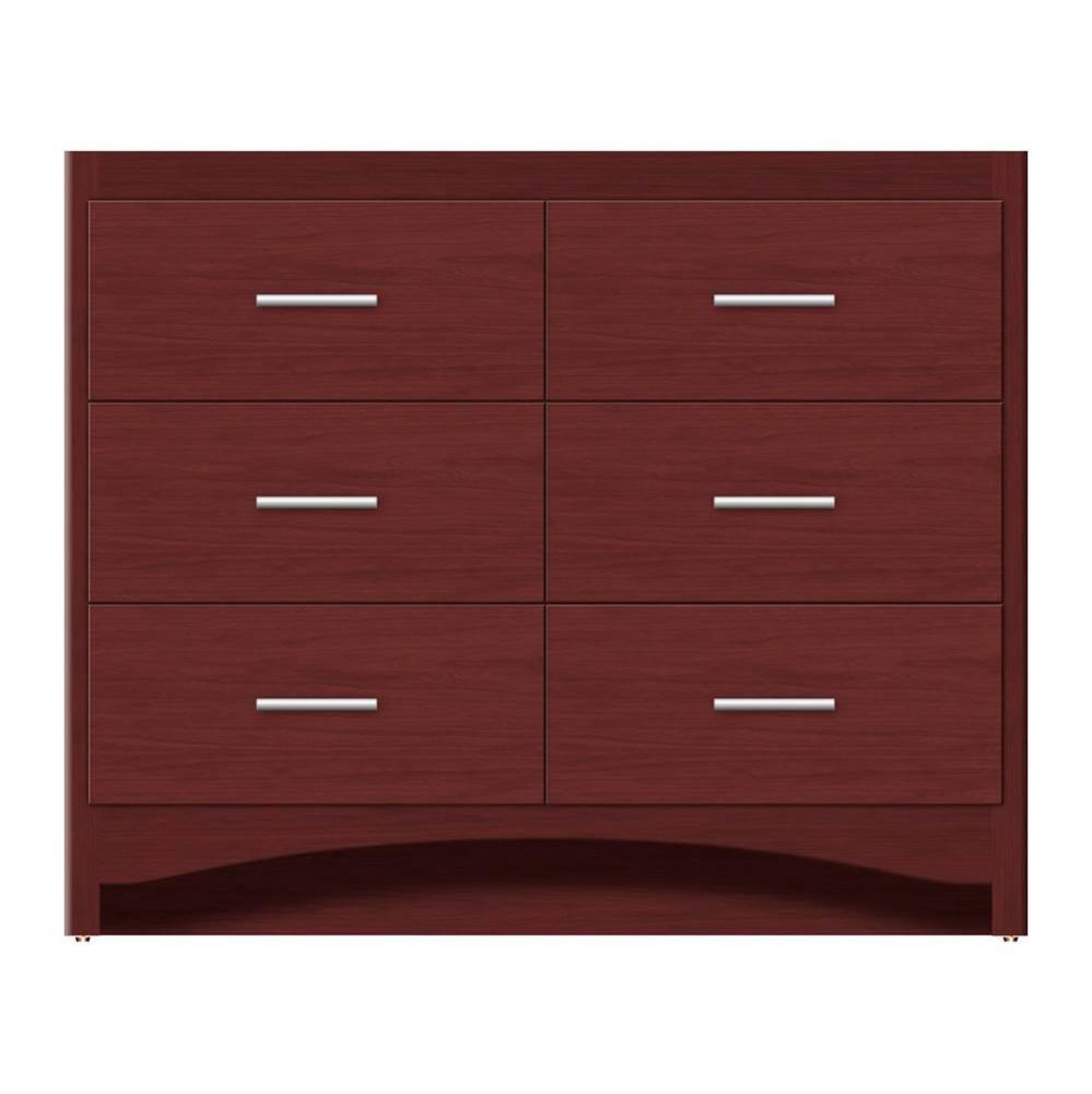 42 X 21 X 34.5 Ravenna Town Vanity Tiered Miter Dk Cherry 6 Drw