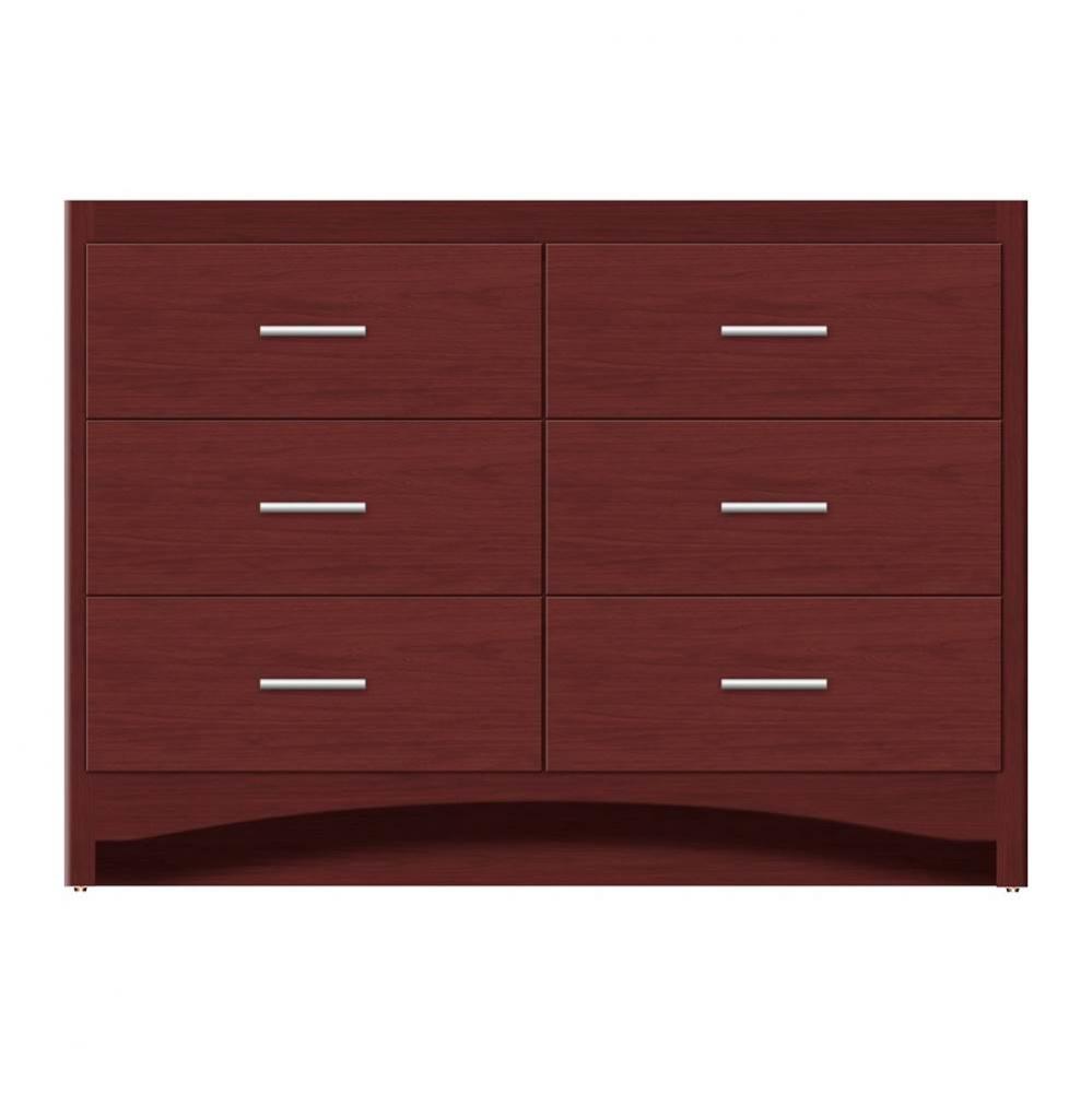 48 X 21 X 34.5 Ravenna Town Vanity Tiered Miter Dk Cherry 6 Drw