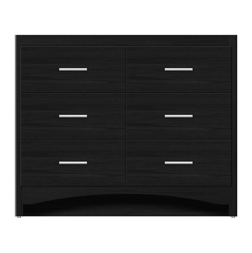 42 X 21 X 34.5 Ravenna Town Vanity Tiered Miter Midnight Oak 6 Drw