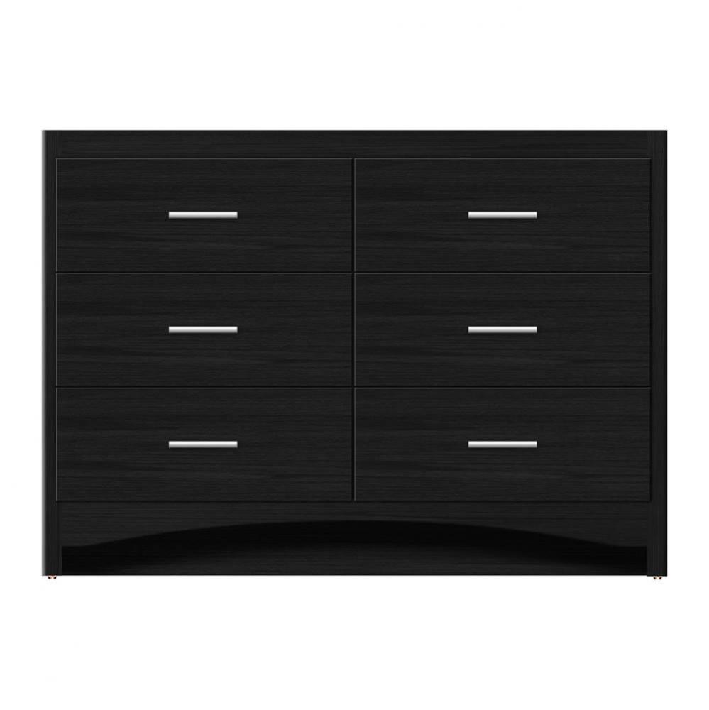 48 X 18 X 34.5 Ravenna Town Vanity Tiered Miter Midnight Oak 6 Drw