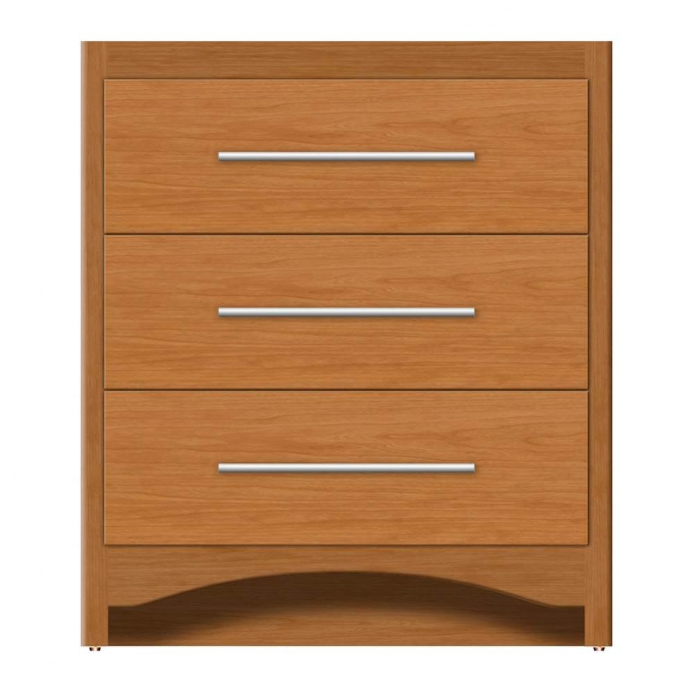 30 X 21 X 34.5 Ravenna Town Vanity Tiered Miter Nat Cherry 3 Drw