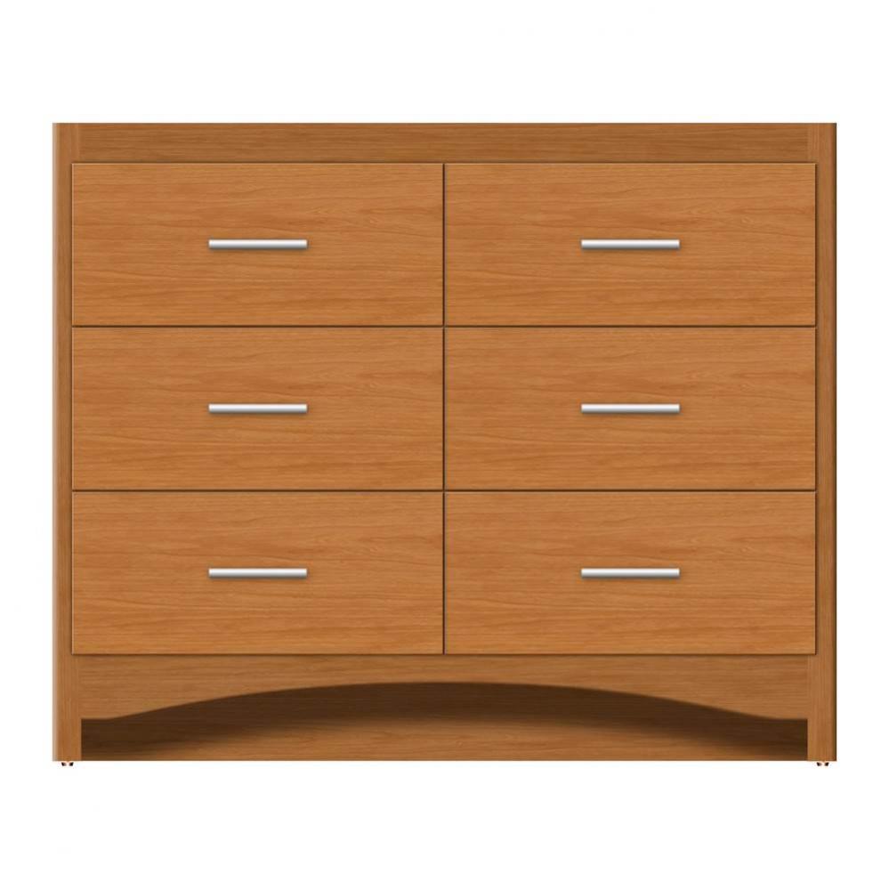 42 X 18 X 34.5 Ravenna Town Vanity Tiered Miter Nat Cherry 6 Drw
