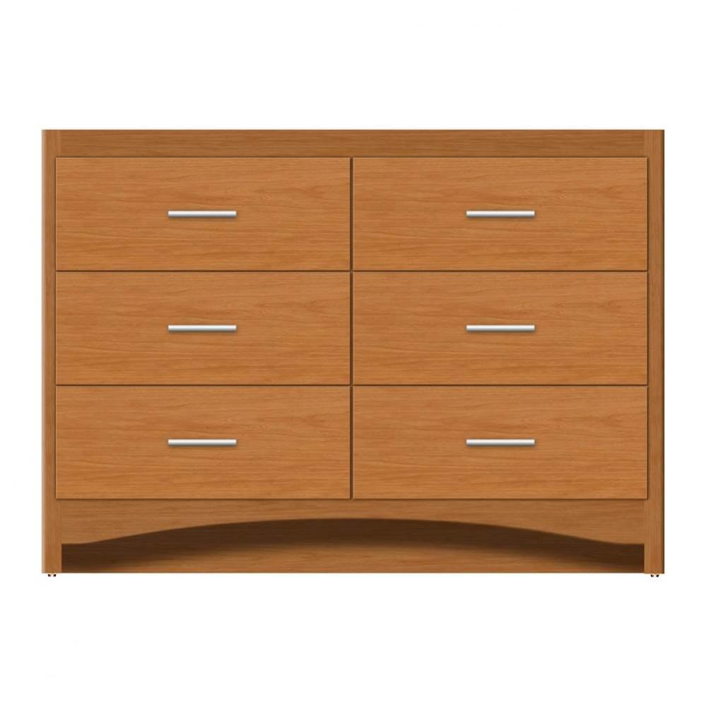 48 X 18 X 34.5 Ravenna Town Vanity Tiered Miter Nat Cherry 6 Drw