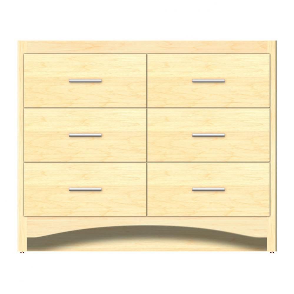 42 X 18 X 34.5 Ravenna Town Vanity Tiered Miter Nat Maple 6 Drw