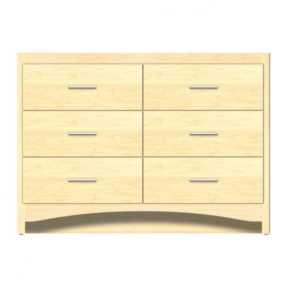 48 X 21 X 34.5 Ravenna Town Vanity Tiered Miter Nat Maple 6 Drw