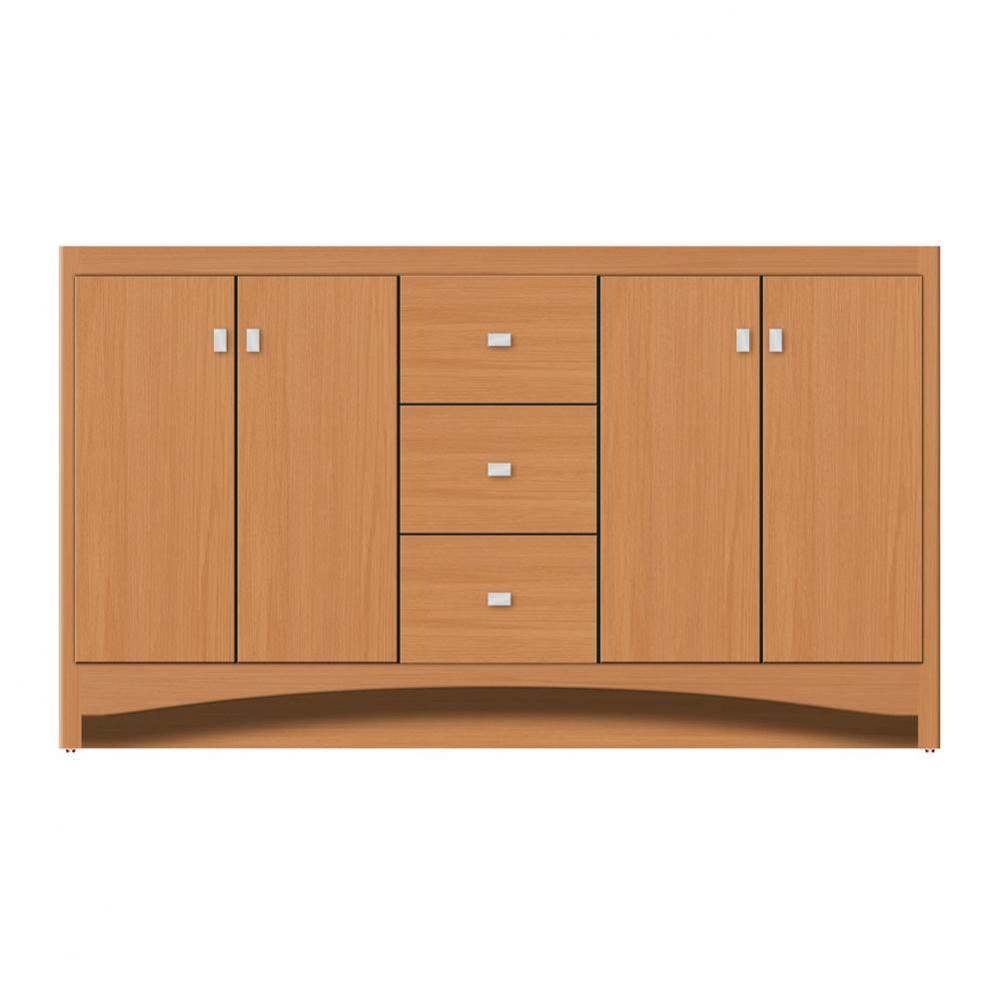 60 X 21 X 34.5 Ravenna View Vanity Tiered Miter Nat Oak Db