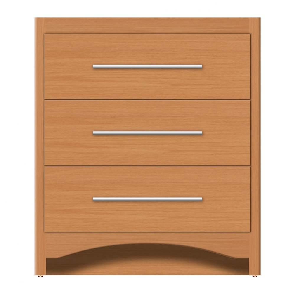 30 X 21 X 34.5 Ravenna Town Vanity Tiered Miter Nat Oak 3 Drw
