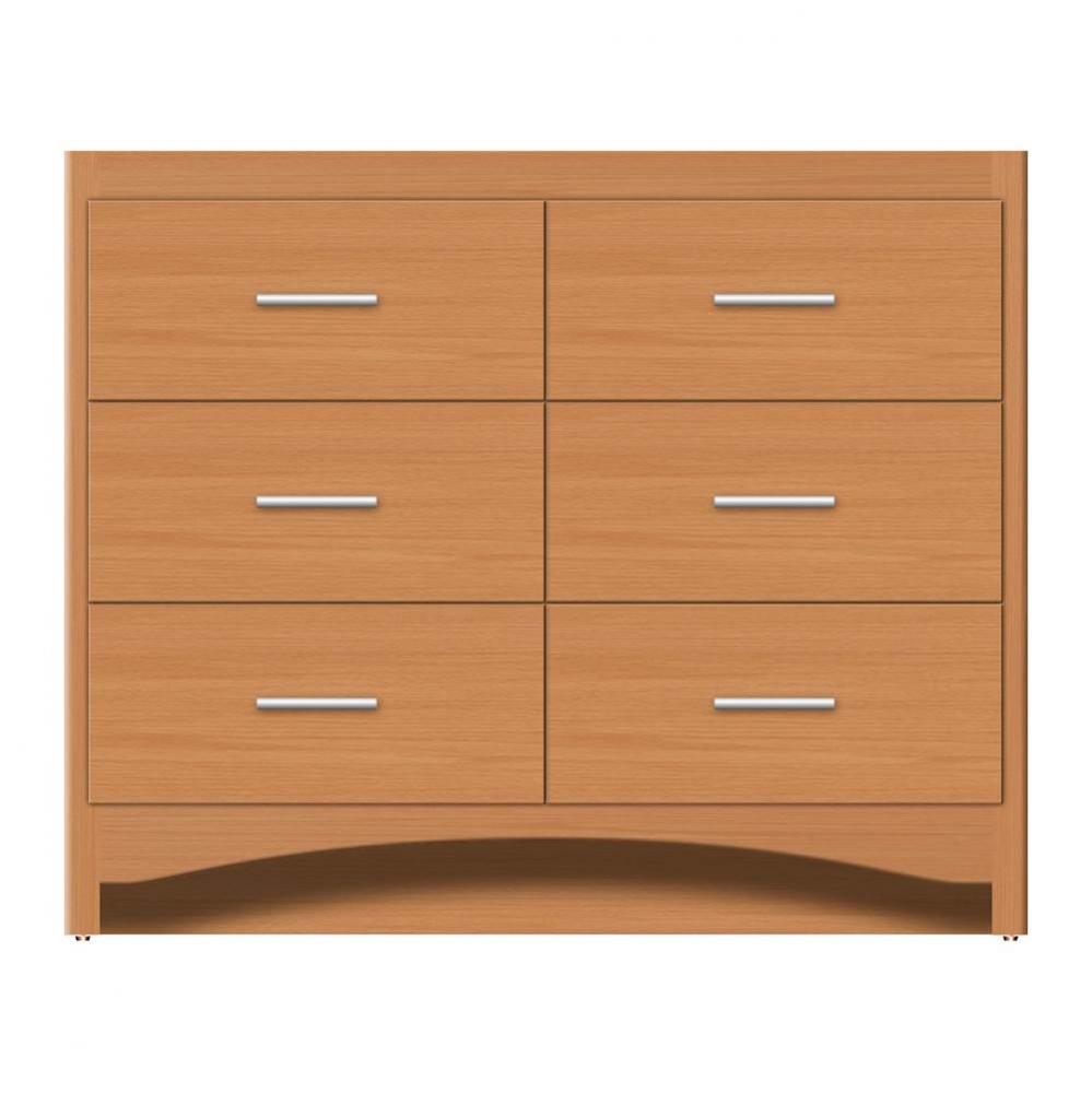 42 X 21 X 34.5 Ravenna Town Vanity Tiered Miter Nat Oak 6 Drw