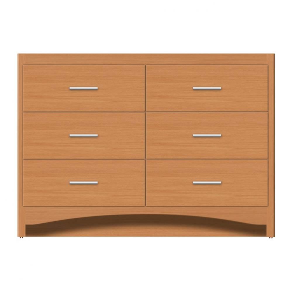 48 X 18 X 34.5 Ravenna Town Vanity Tiered Miter Nat Oak 6 Drw