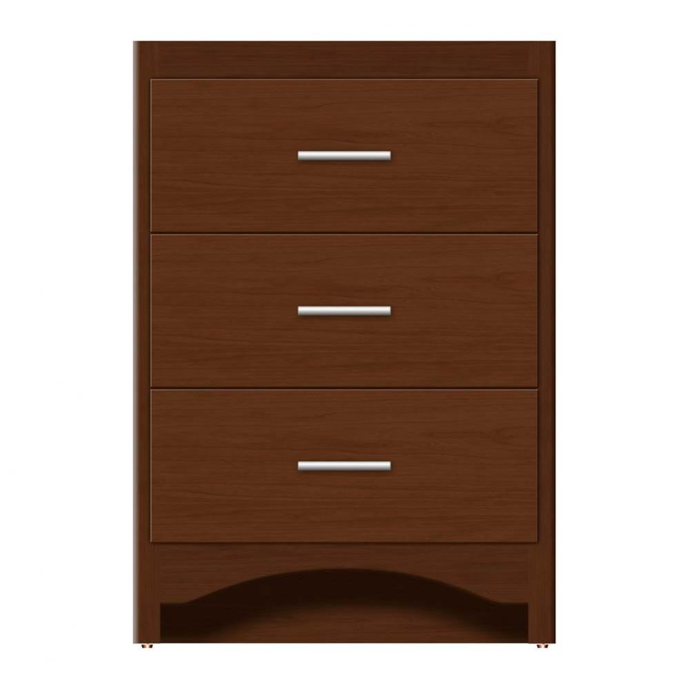 24 X 18 X 34.5 Ravenna Town Vanity Tiered Miter Pecan Cherry 3 Drw