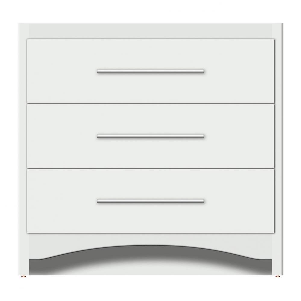 36 X 18 X 34.5 Ravenna Town Vanity Tiered Miter Powder Grey 3 Drw