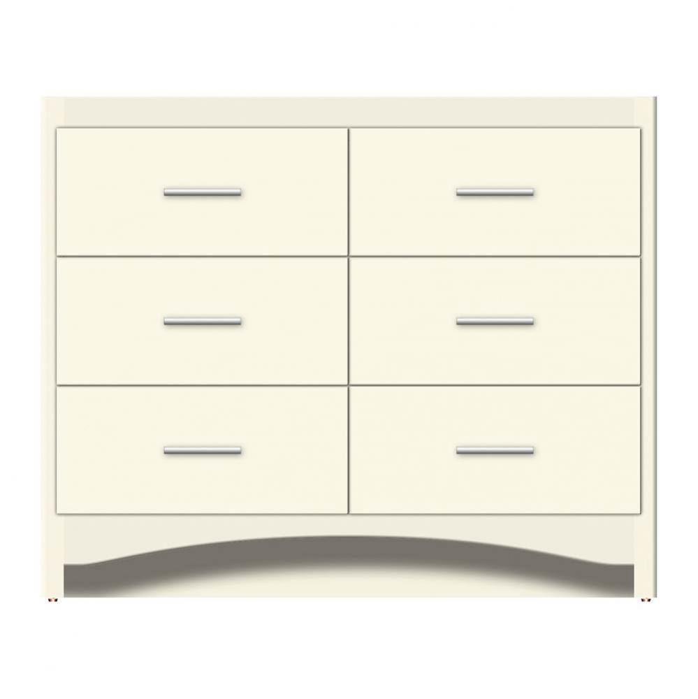 42 X 21 X 34.5 Ravenna Town Vanity Tiered Miter Sat Biscuit 6 Drw