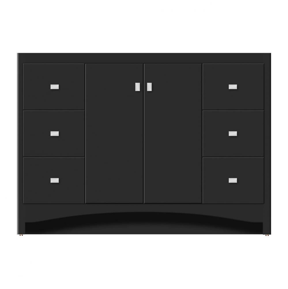 48 X 18 X 34.5 Ravenna View Vanity Tiered Miter Sat Black Sb