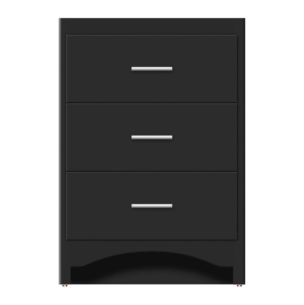 24 X 21 X 34.5 Ravenna Town Vanity Tiered Miter Sat Black 3 Drw