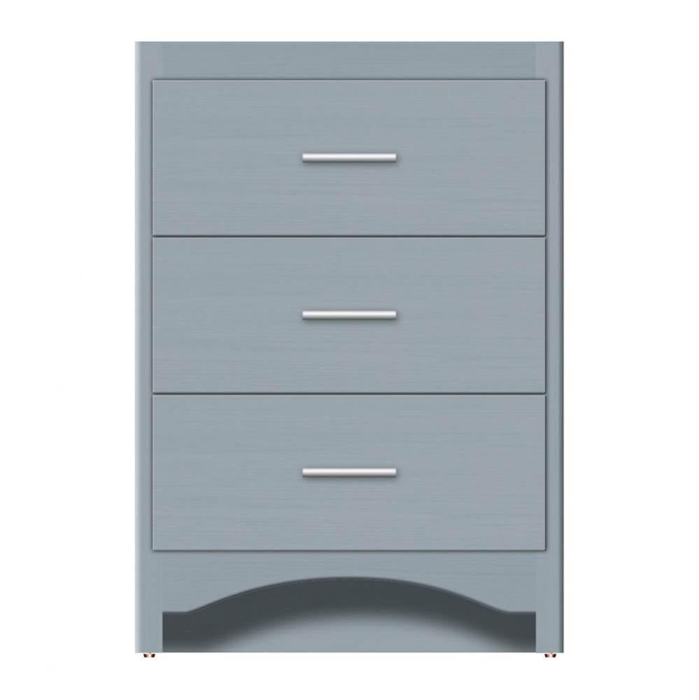 24 X 18 X 34.5 Ravenna Town Vanity Tiered Miter Silver Oak 3 Drw