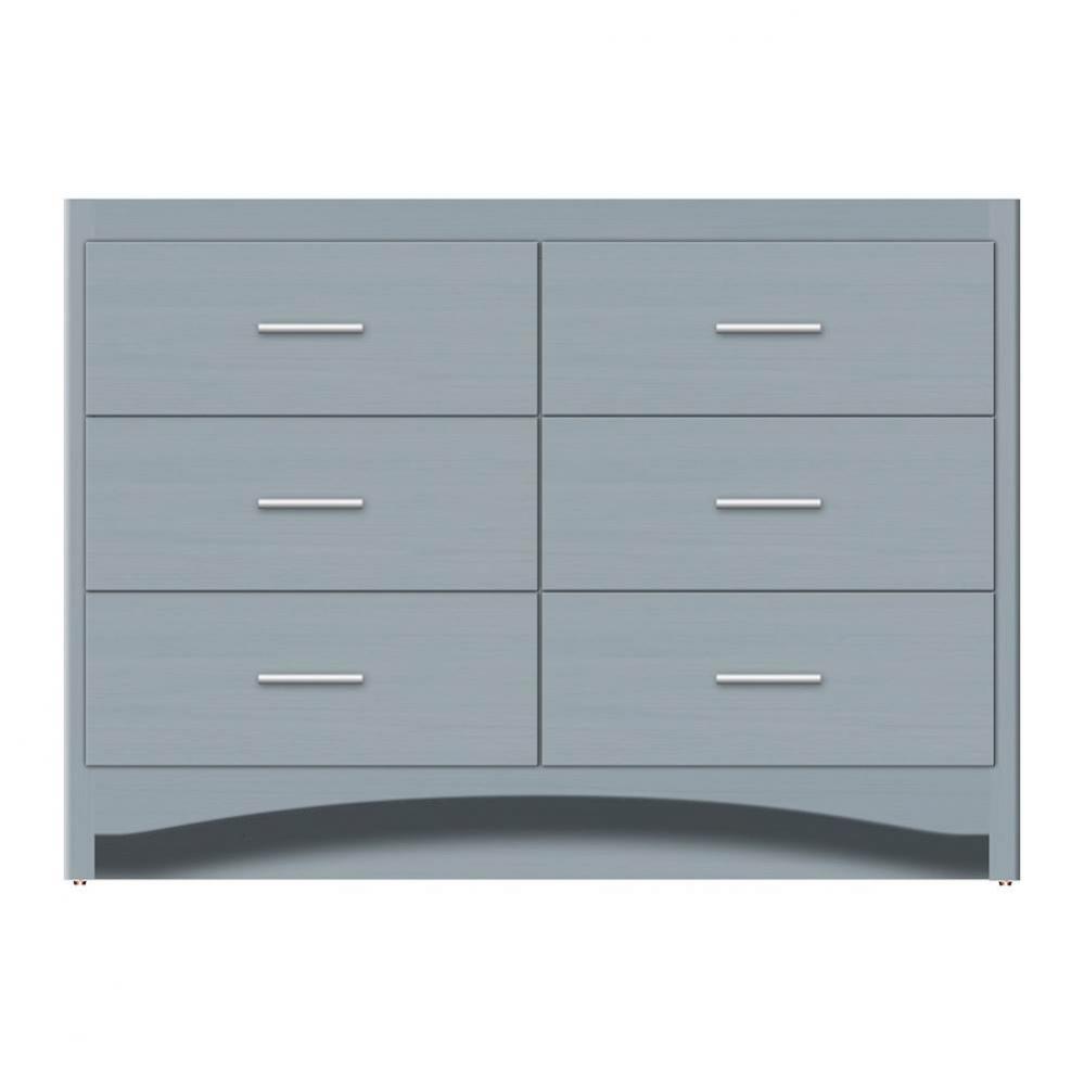 48 X 21 X 34.5 Ravenna Town Vanity Tiered Miter Silver Oak 6 Drw