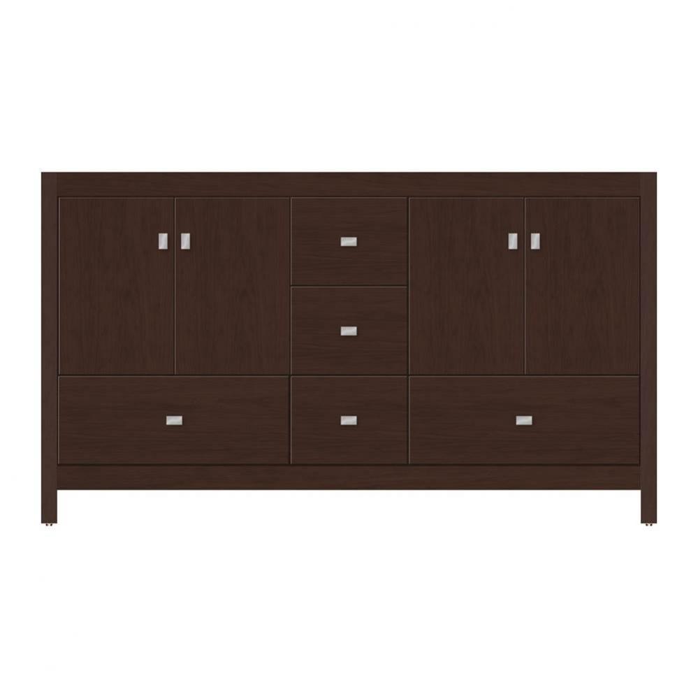 60 X 18.5 X 34.5 Alki Essence Vanity Tiered Miter Choc Cherry Db