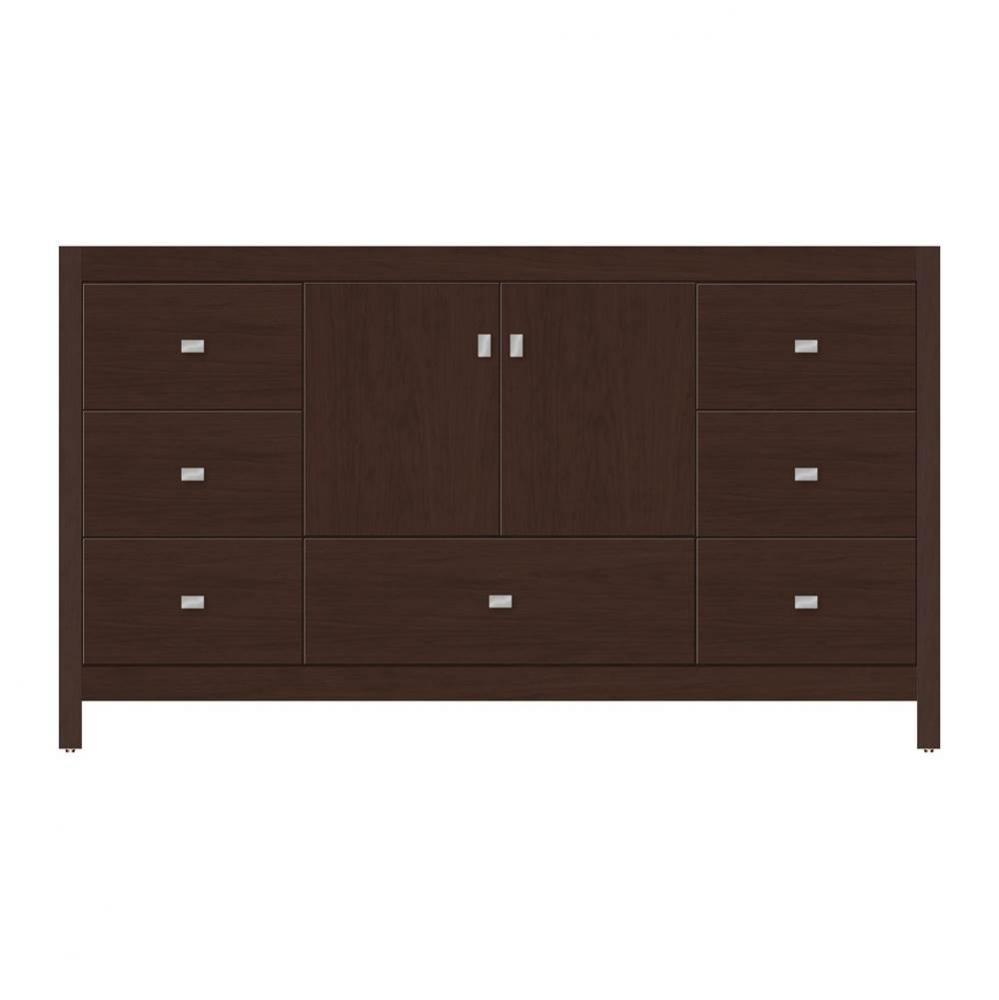 60 X 18.5 X 34.5 Alki Essence Vanity Tiered Miter Choc Cherry Sb