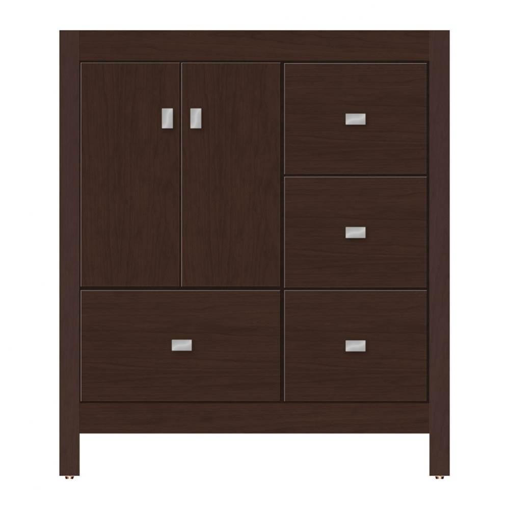 30 X 21 X 34.5 Alki Essence Vanity Tiered Miter Choc Cherry Rh