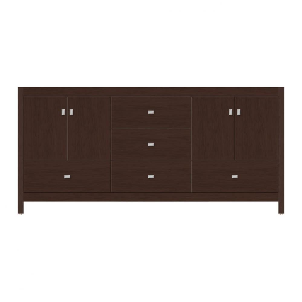 72 X 21 X 34.5 Alki Essence Vanity Tiered Miter Choc Cherry Db