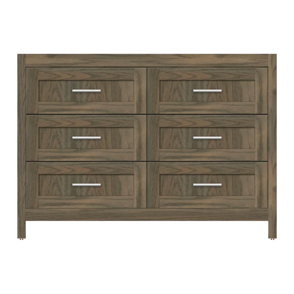 48 X 18.5 X 34.5 Belltown Vanity Shaker Dusky Oak 6 Drw