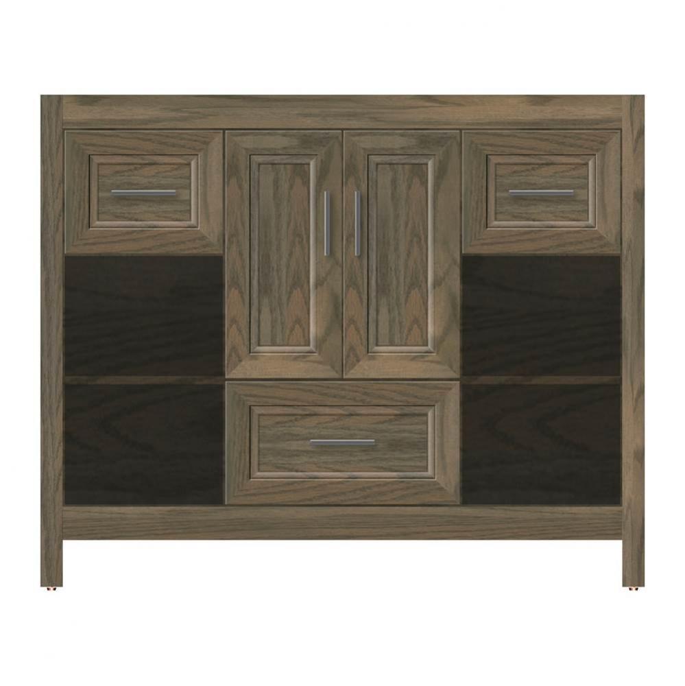 42 X 18.5 X 34.5 Alki Cafe Vanity Ogee Miter Dusky Oak Sb