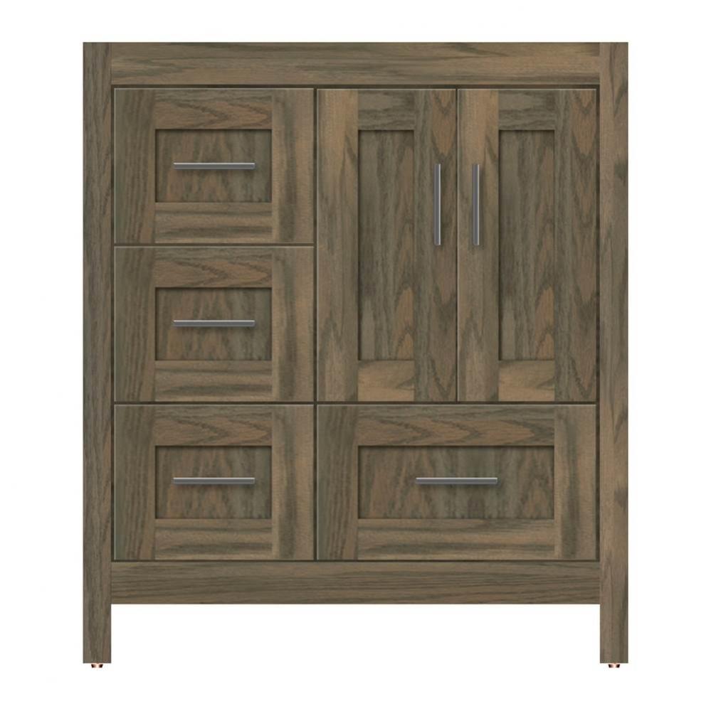 30 X 21 X 34.5 Alki Essence Vanity Shaker Dusky Oak Lh