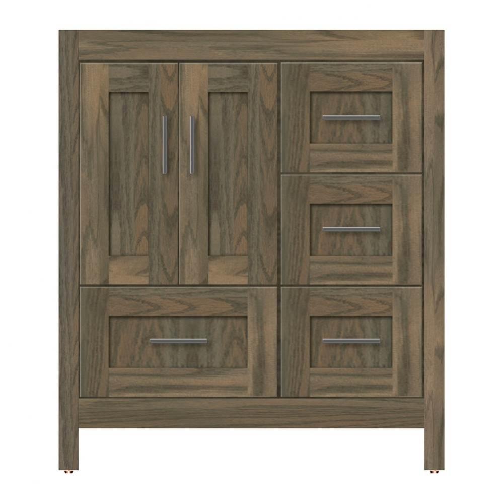 30 X 21 X 34.5 Alki Essence Vanity Shaker Dusky Oak Rh