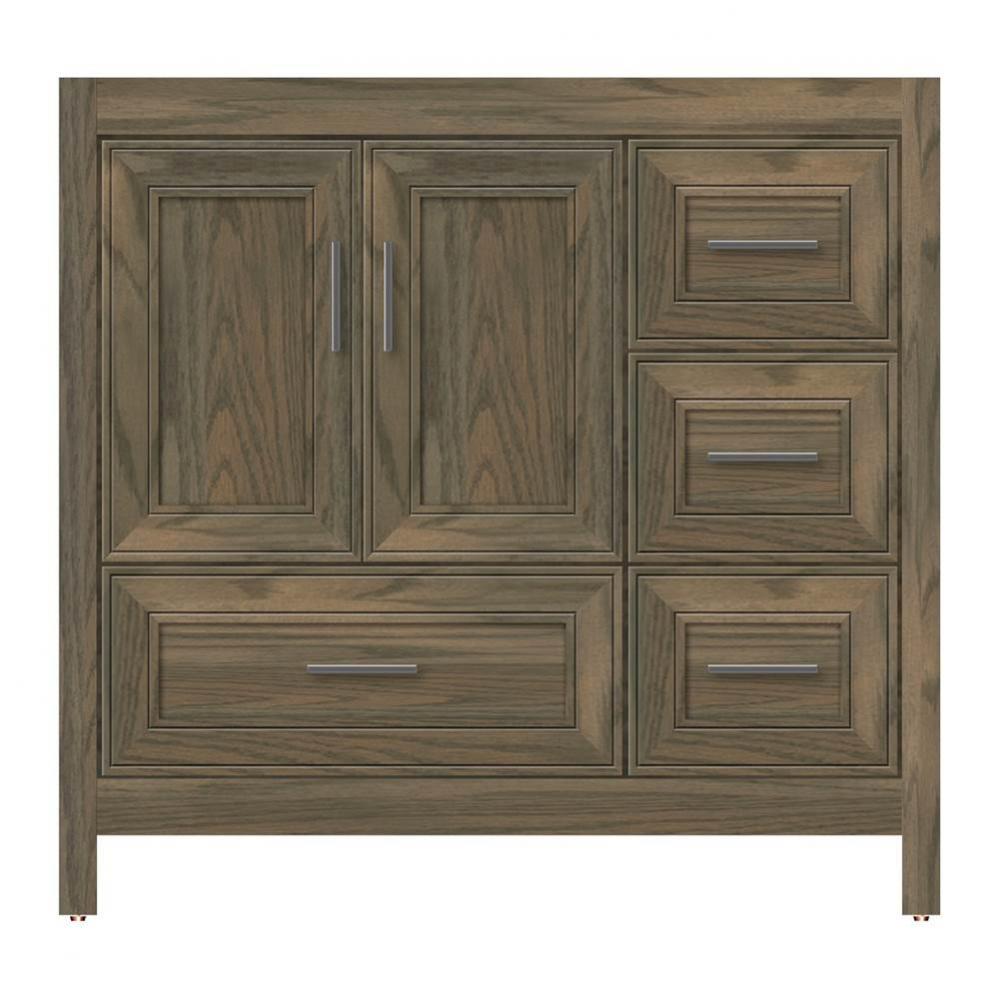 36 X 21 X 34.5 Alki Essence Vanity Deco Miter Dusky Oak Rh